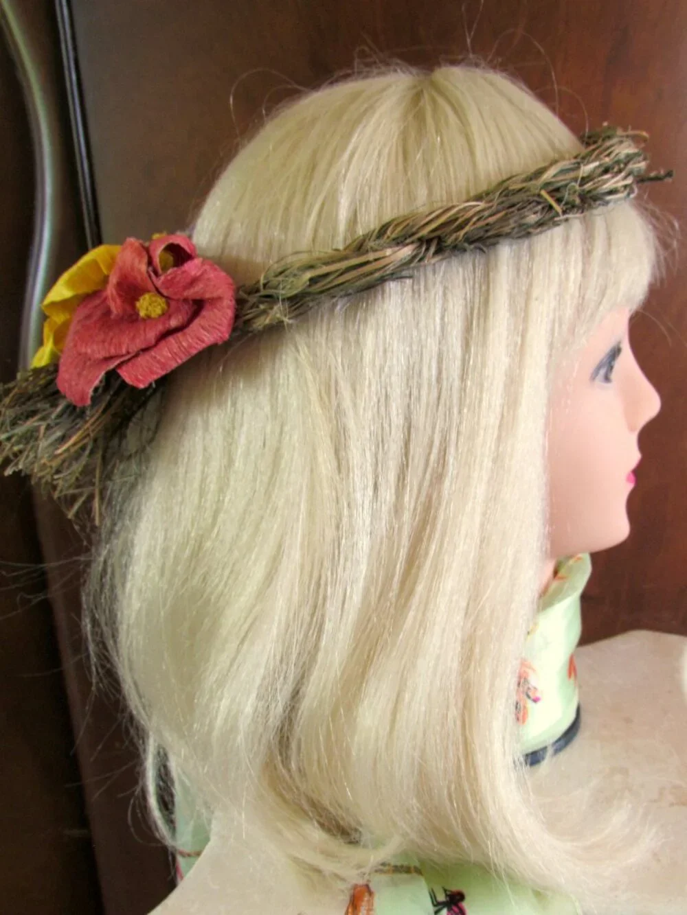 2 FESTIVAL HAIR WREATHS: FLORAL & GOLDEN LEAVES; RENAISSANCE, MEDIEVAL COSTUMES - Picture 9 of 12